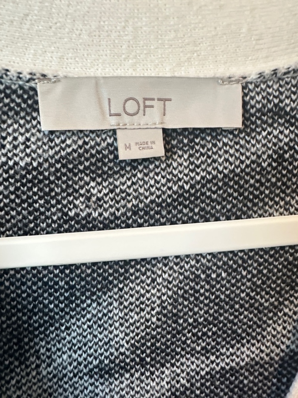 LOFT Black and White Zebra Print V-Neck Cardigan - Picture 2 of 3